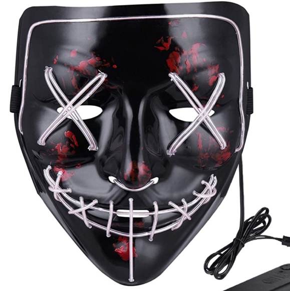 Glow/ light up Halloween/ cosplay Purge mask - Picture 2 of 6